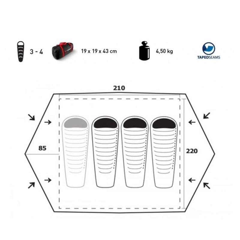 Палатка Trimm OREGON, зеленый 3+1 в интернет-магазине art-steel.ru, фото