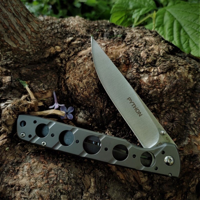 Складной нож PYTHON, сталь D2, рукоять сталь в интернет-магазине art-steel.ru, фото