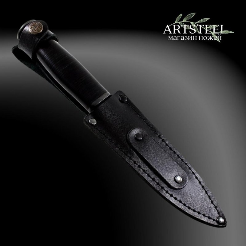 Нож Тень, сталь 65Х13, рукоять натуральная кожа в интернет-магазине art-steel.ru, фото