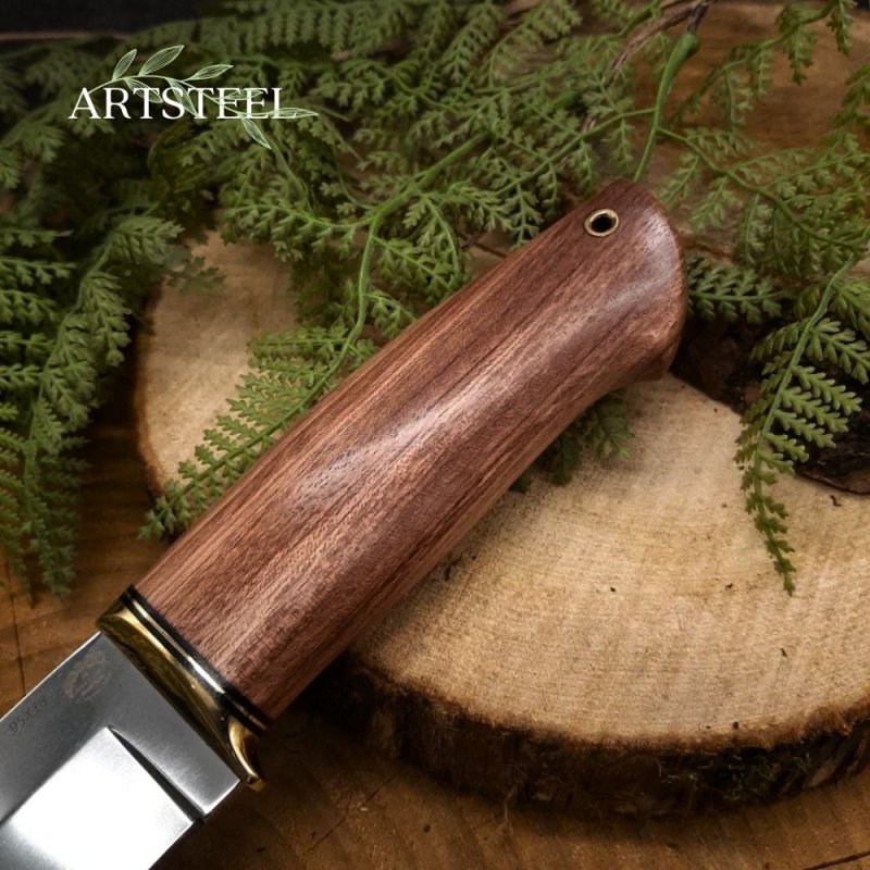 Нож Курган из стали 95х18, рукоять латунь, бубинга в интернет-магазине art-steel.ru, фото