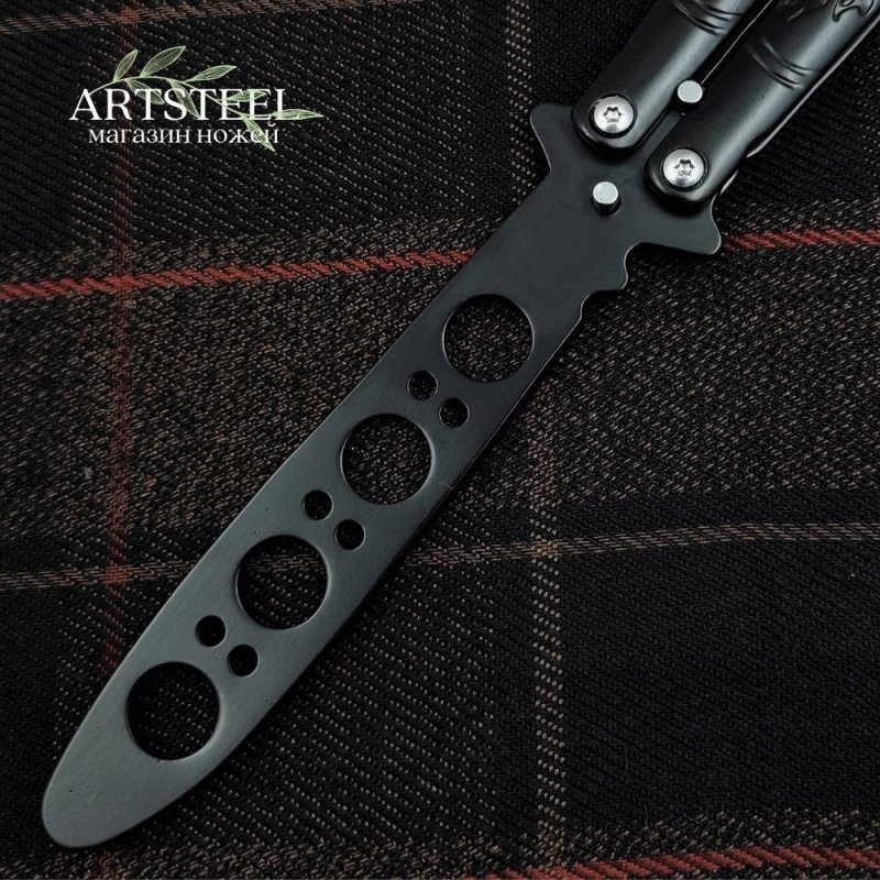 Нож бабочка тренировочный Черный дракон в интернет-магазине art-steel.ru, фото