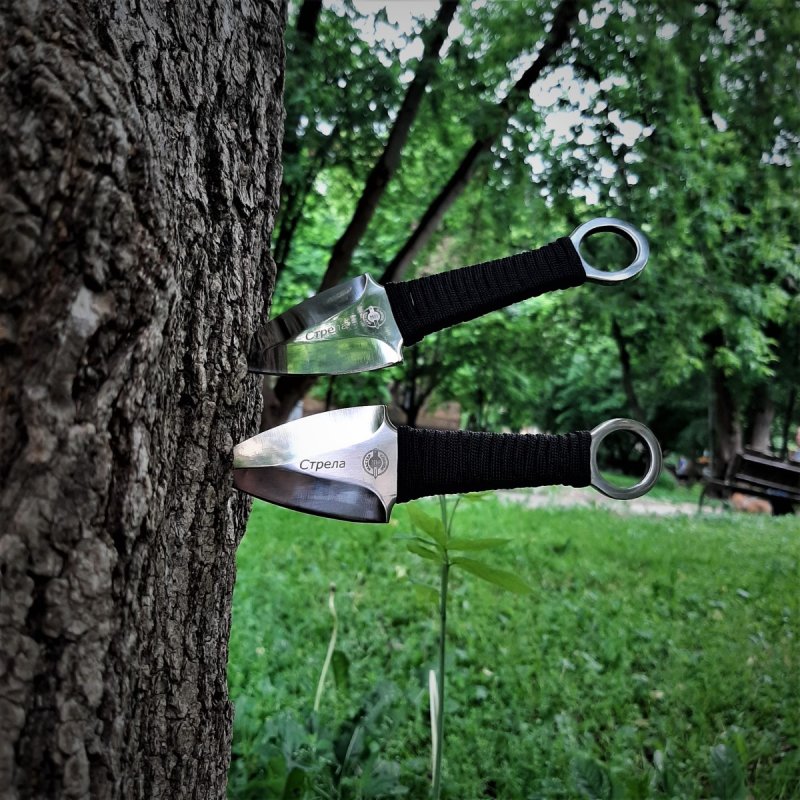 Набор метательных ножей Стрела (2 шт.), сталь 420, рукоять обмотка паракордом в интернет-магазине art-steel.ru, фото