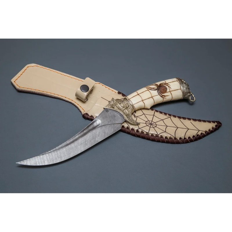 Нож Корсар из дамасской стали, рукоять из кости, литье мельхиор в интернет-магазине art-steel.ru, фото