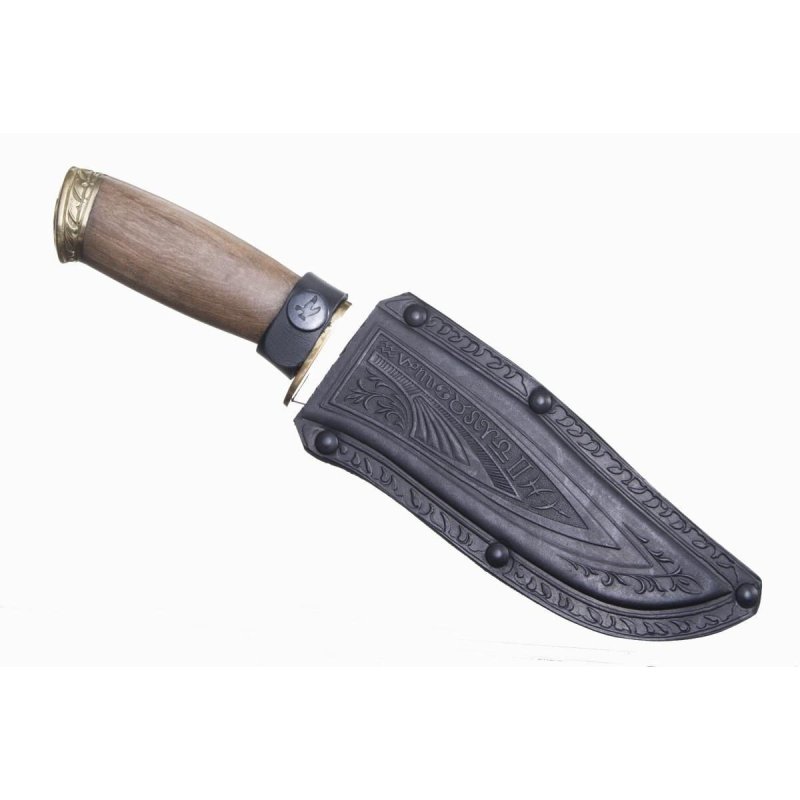 Нож Зодиак дерево с латунной фурнитурой в интернет-магазине art-steel.ru, фото