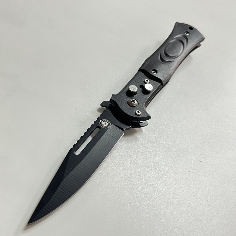 Автоматический складной нож Вист (кнопочный), сталь 420, рукоять сталь в интернет-магазине art-steel.ru, фото