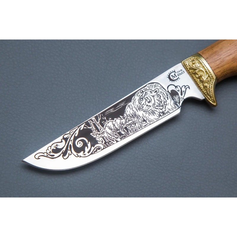 Нож Пластун из стали 65х13, рукоять амазаку, латуннное литьё в интернет-магазине art-steel.ru, фото