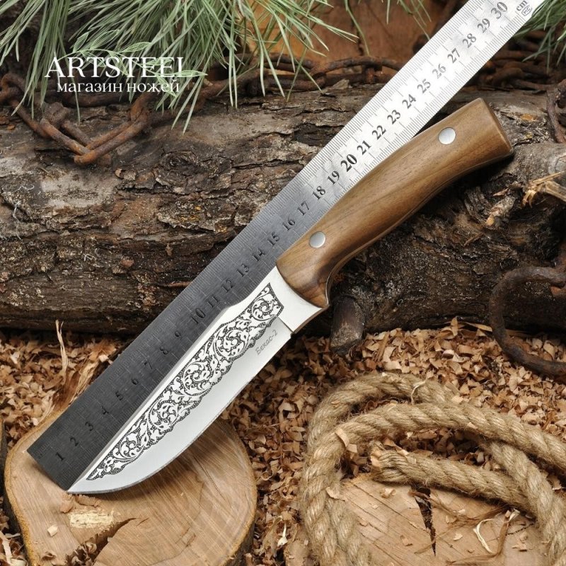 Охотничий нож Бекас-2, сталь AUS8, рукоять дерево в интернет-магазине art-steel.ru, фото