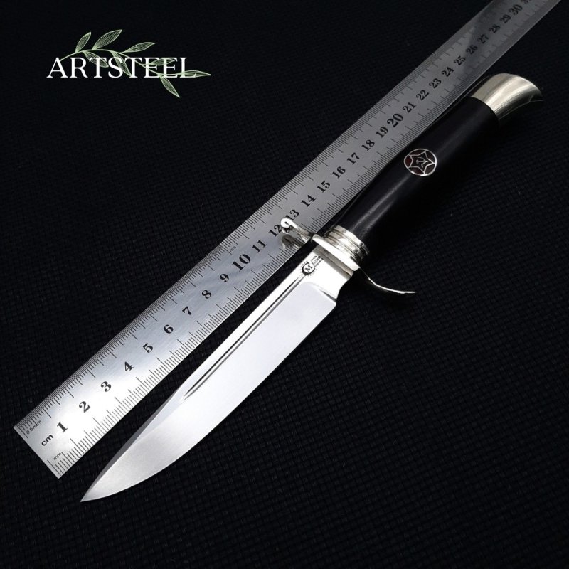 Нож НКВД из стали Х12МФ, рукоять венге, литье мельхиор в интернет-магазине art-steel.ru, фото