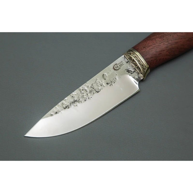 Нож Сокол из стали 9ХС, рукоять дерево, литье мельхиор в интернет-магазине art-steel.ru, фото