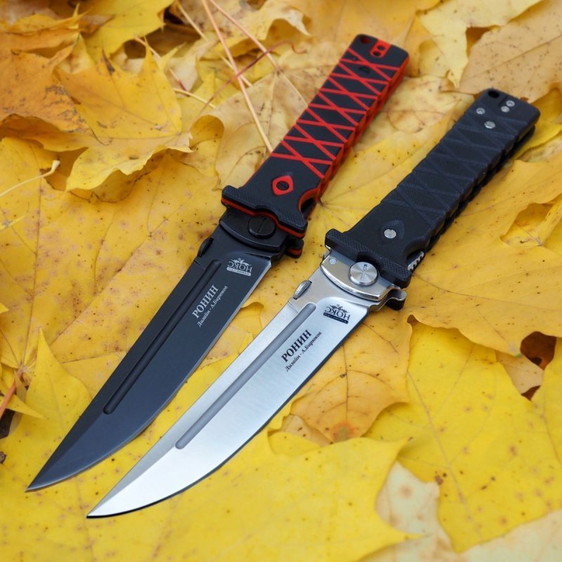 Складной нож Ронин, сталь D2 (титановое покрытие), рукоять G10 в интернет-магазине art-steel.ru, фото