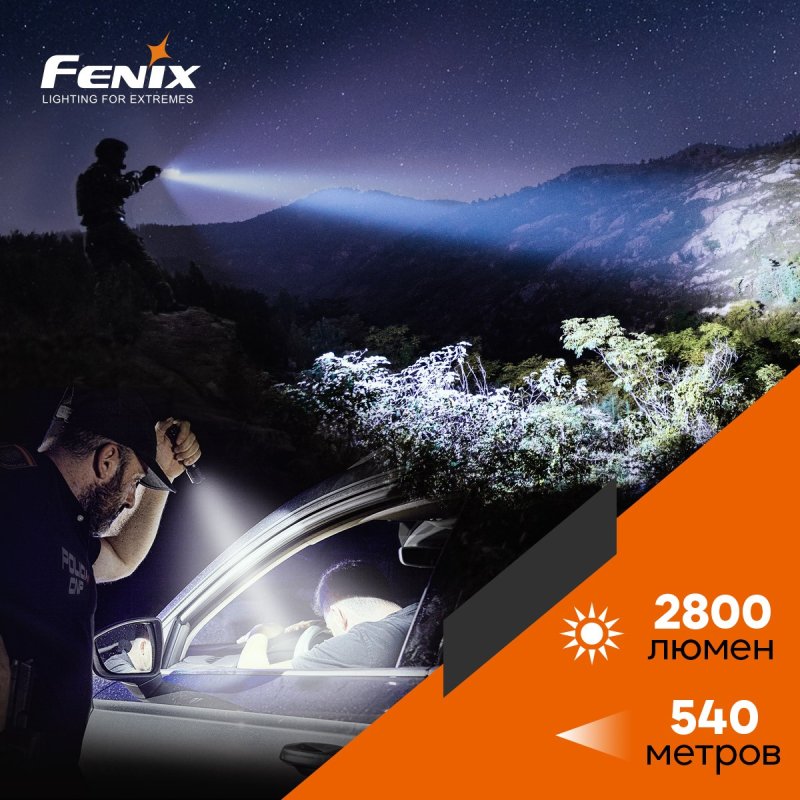 Фонарь тактический светодиодный Fenix TK22, дальность 510 м в интернет-магазине art-steel.ru, фото