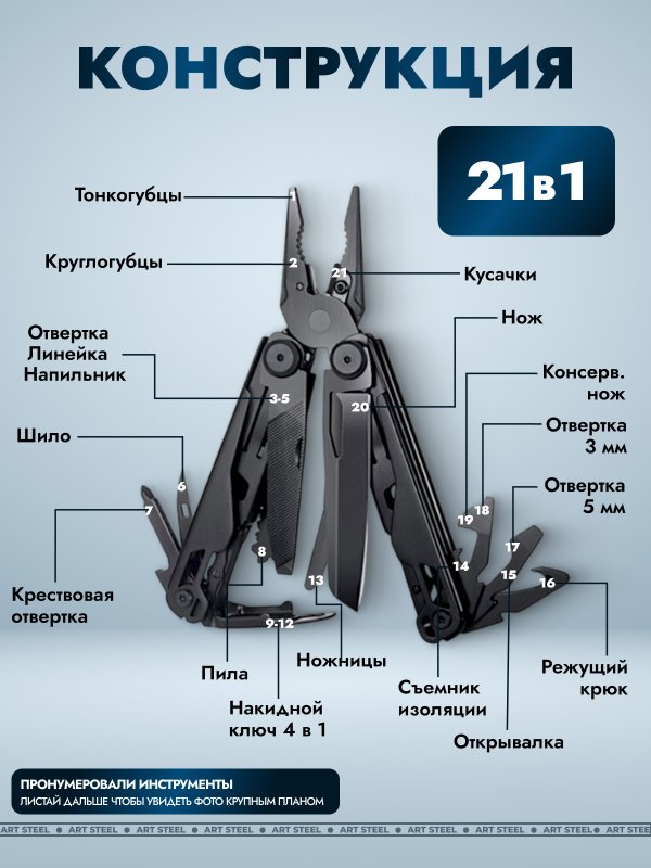 Мультитул DP701, сталь 440 в интернет-магазине art-steel.ru, фото