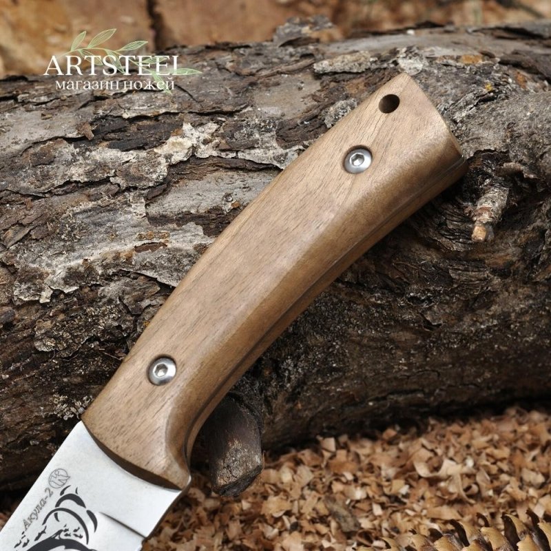 Охотничий нож Акула-2, сталь AUS8, рукоять орех в интернет-магазине art-steel.ru, фото
