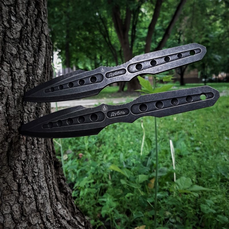 Набор метательных ножей Дубль, сталь 420, рукоять сталь в интернет-магазине art-steel.ru, фото