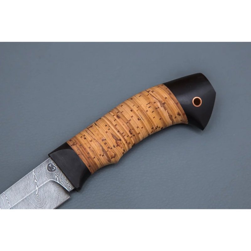 Нож Ястреб из дамасской стали, рукоять береста, граб в интернет-магазине art-steel.ru, фото