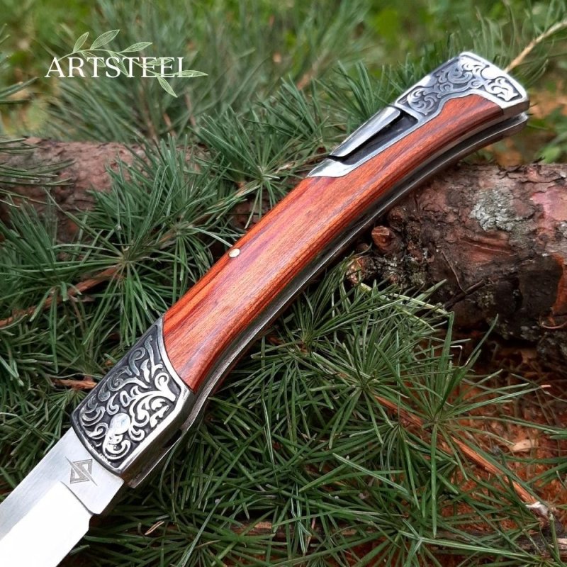 Складной нож Axis, сталь 65Х13, рукоять дерево, металл в интернет-магазине art-steel.ru, фото