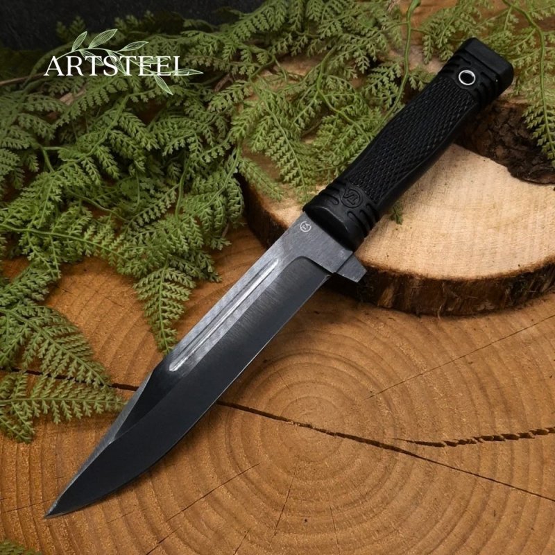 Нож Атаман из стали 65Г, рукоять резина в интернет-магазине art-steel.ru, фото