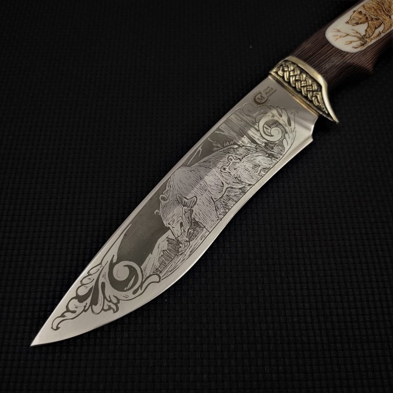 Нож Близнец из стали 95х18, рукоять венге, литьё мельхиор в интернет-магазине art-steel.ru, фото