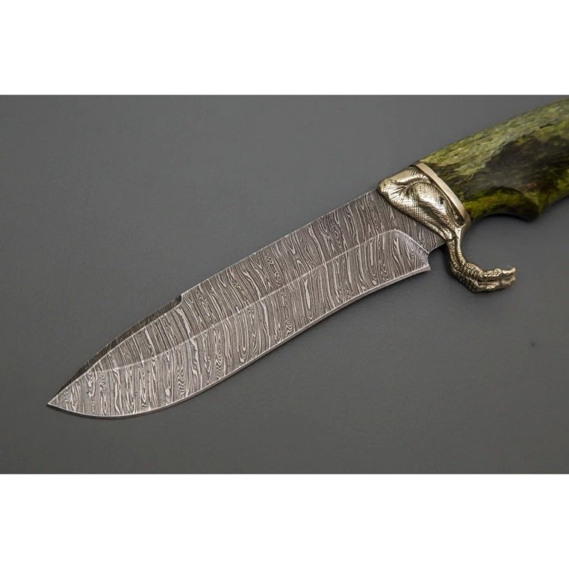 Нож Скиф из дамасской стали, рукоять карельская береза, литье мельхиор в интернет-магазине art-steel.ru, фото