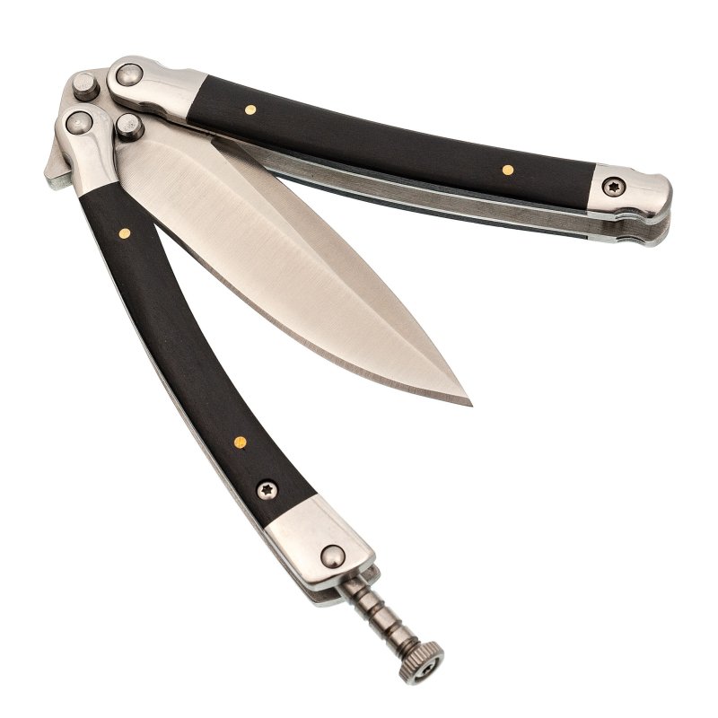 Универсальный складной нож-бабочка Витязь, сталь 9Cr18MoV, рукоять дерево в интернет-магазине art-steel.ru, фото