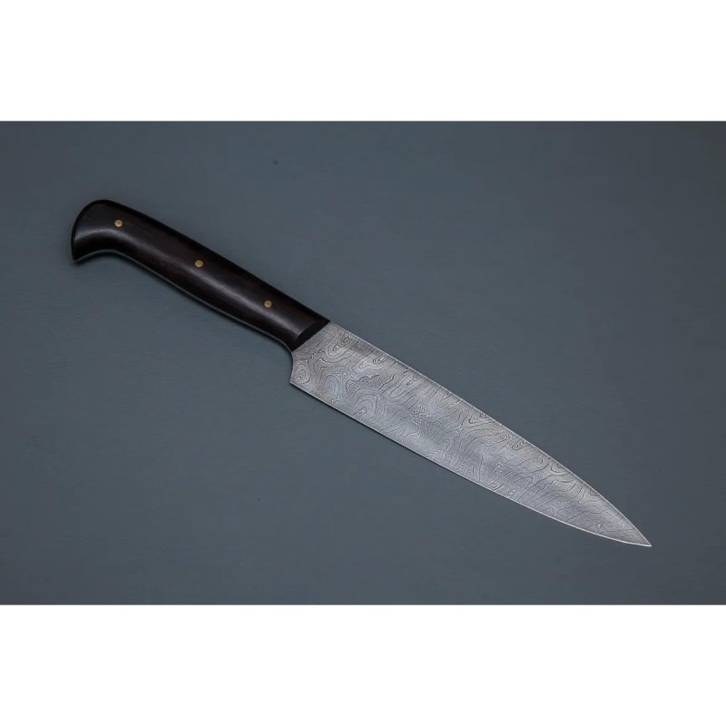 Нож Шеф-повар малый из дамасской стали, рукоять черное дерево в интернет-магазине art-steel.ru, фото