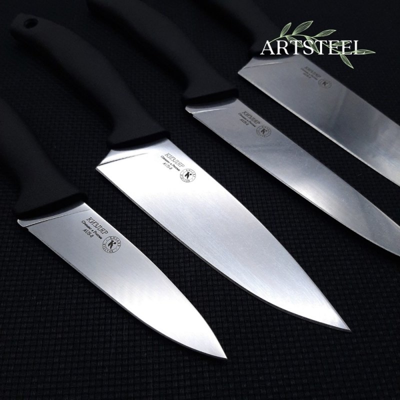 Набор кухонных ножей "Квартет" на подставке в интернет-магазине art-steel.ru, фото