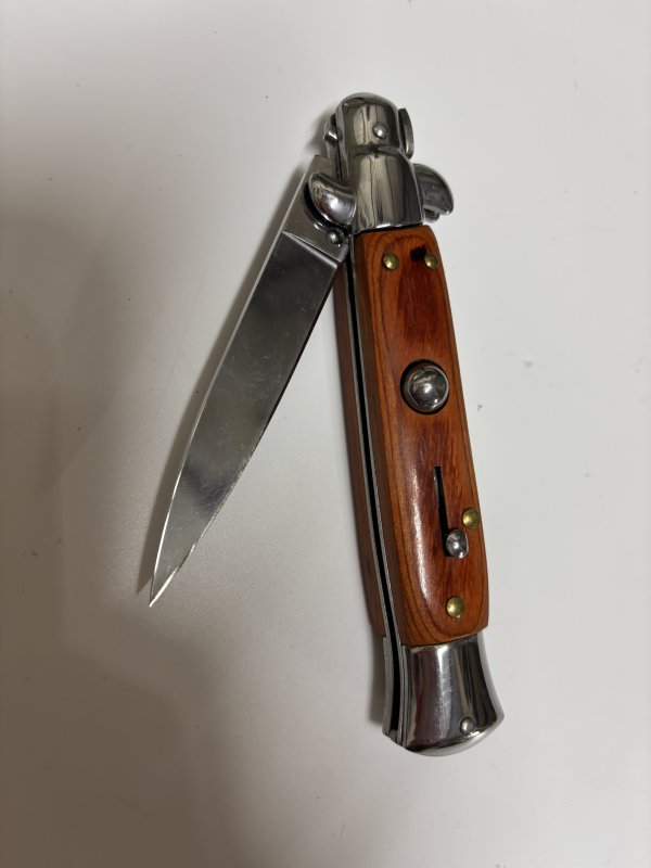 Автоматический складной нож Advisor, сталь 65Х13, рукоять дерево, сталь (уценка) в интернет-магазине art-steel.ru, фото