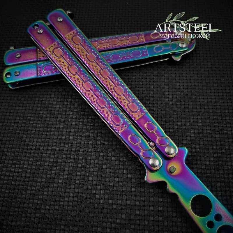 Нож бабочка тренировочный Цепь в интернет-магазине art-steel.ru, фото