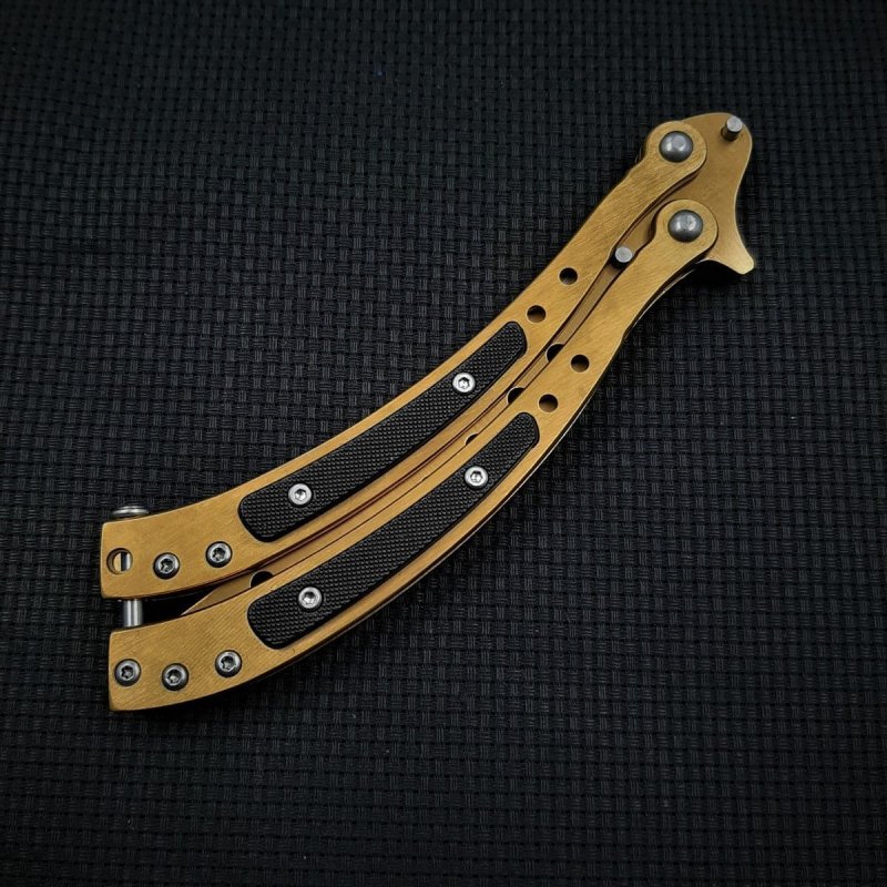 Нож бабочка тренировочный Viking Nordway, сталь 420, рукоять сталь в интернет-магазине art-steel.ru, фото