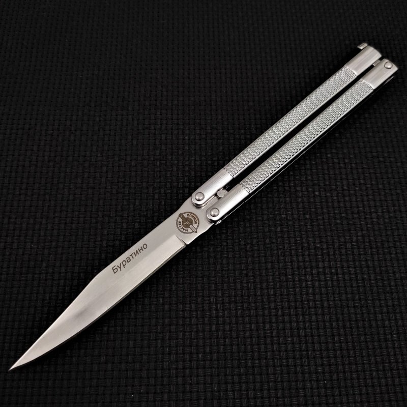 Нож бабочка Буратино, сталь 420, рукоять сталь в интернет-магазине art-steel.ru, фото