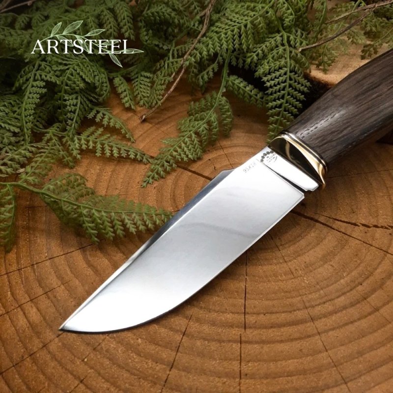 Нож Кобзон из стали 95Х18, рукоять латунь, Морёный дуб в интернет-магазине art-steel.ru, фото