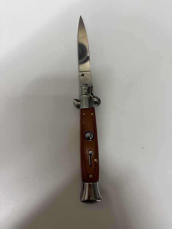 Автоматический складной нож Advisor, сталь 65Х13, рукоять дерево, сталь (уценка) в интернет-магазине art-steel.ru, фото