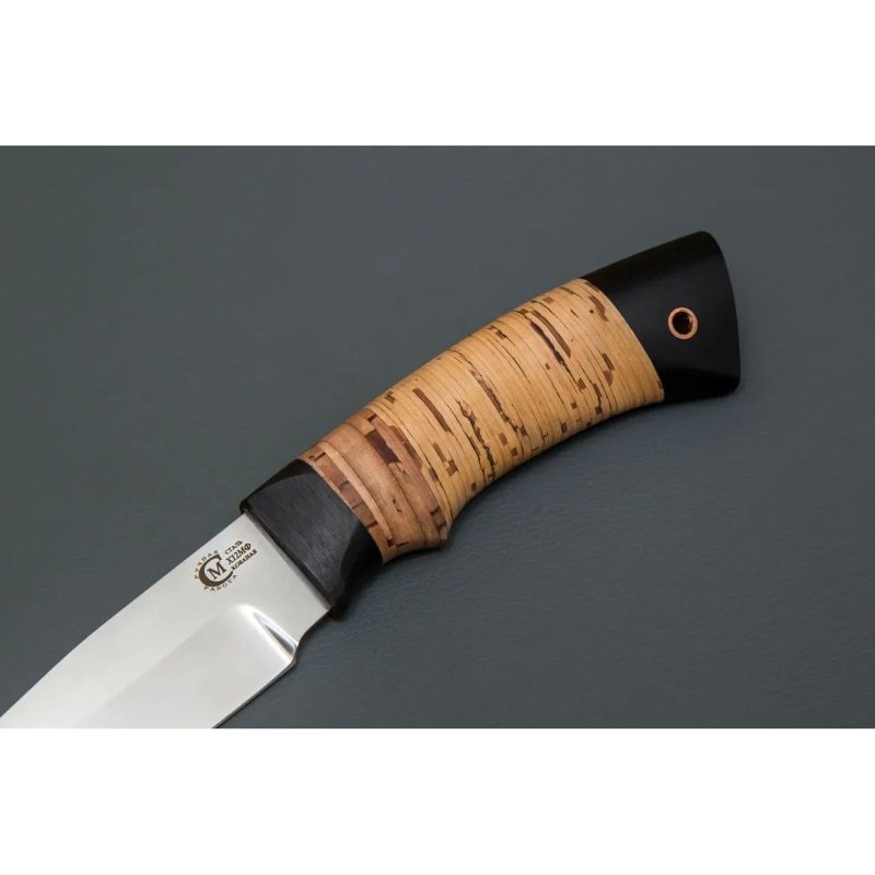 Нож Коршун из стали Х12МФ, рукоять береста, черное дерево в интернет-магазине art-steel.ru, фото