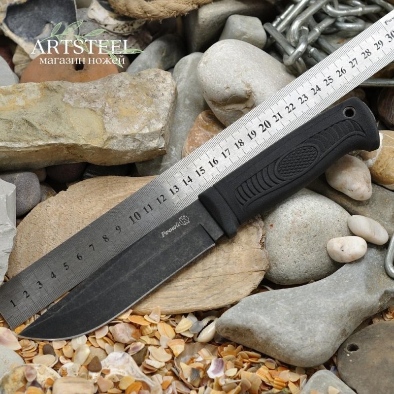 Охотничий нож Речной, сталь AUS8, рукоять эластрон в интернет-магазине art-steel.ru, фото