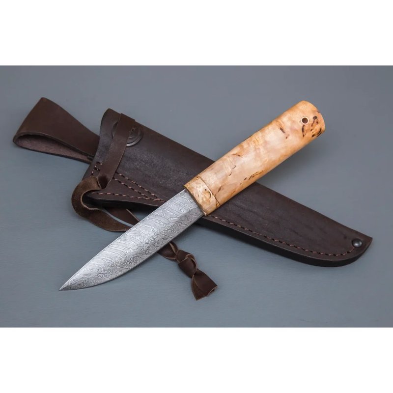 Нож Северный «Соболь» из стали дамасской стали, рукоять карельская береза в интернет-магазине art-steel.ru, фото