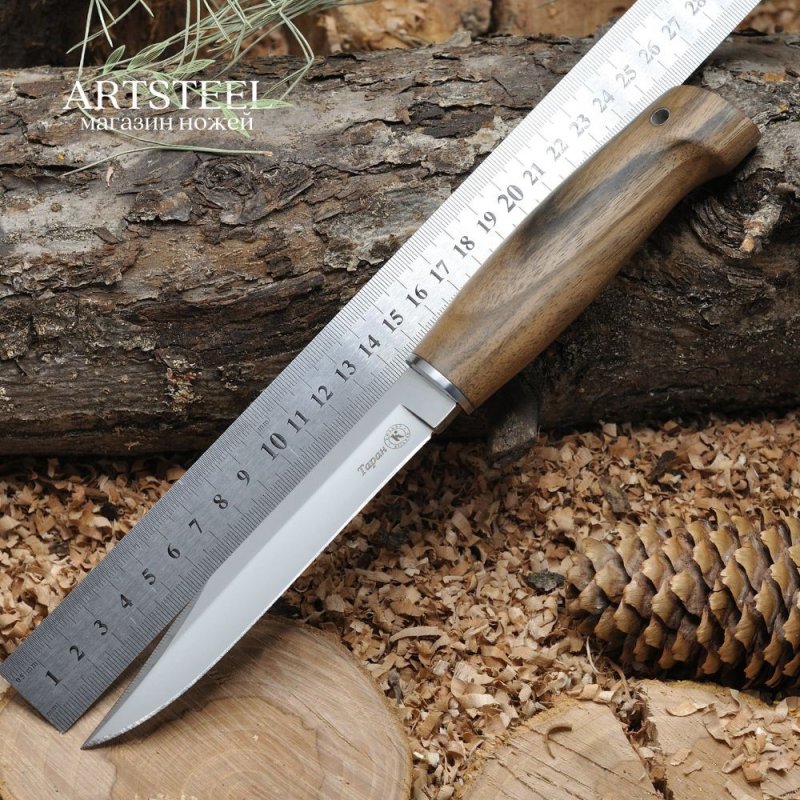 Туристический нож Таран (финка), сталь AUS8, рукоять дерево в интернет-магазине art-steel.ru, фото