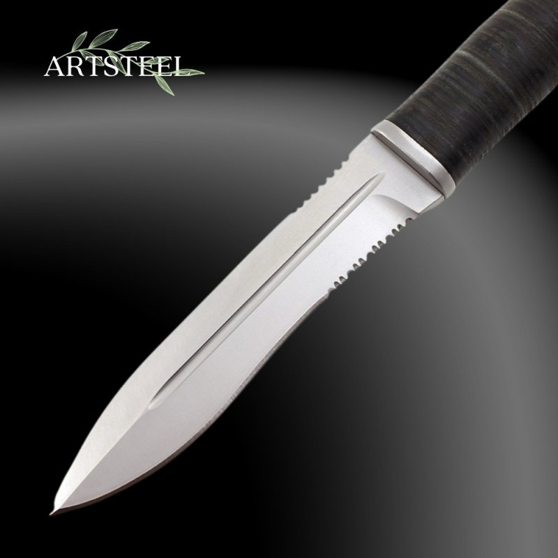 Нож Тень, сталь AUS8, рукоять натуральная кожа в интернет-магазине art-steel.ru, фото