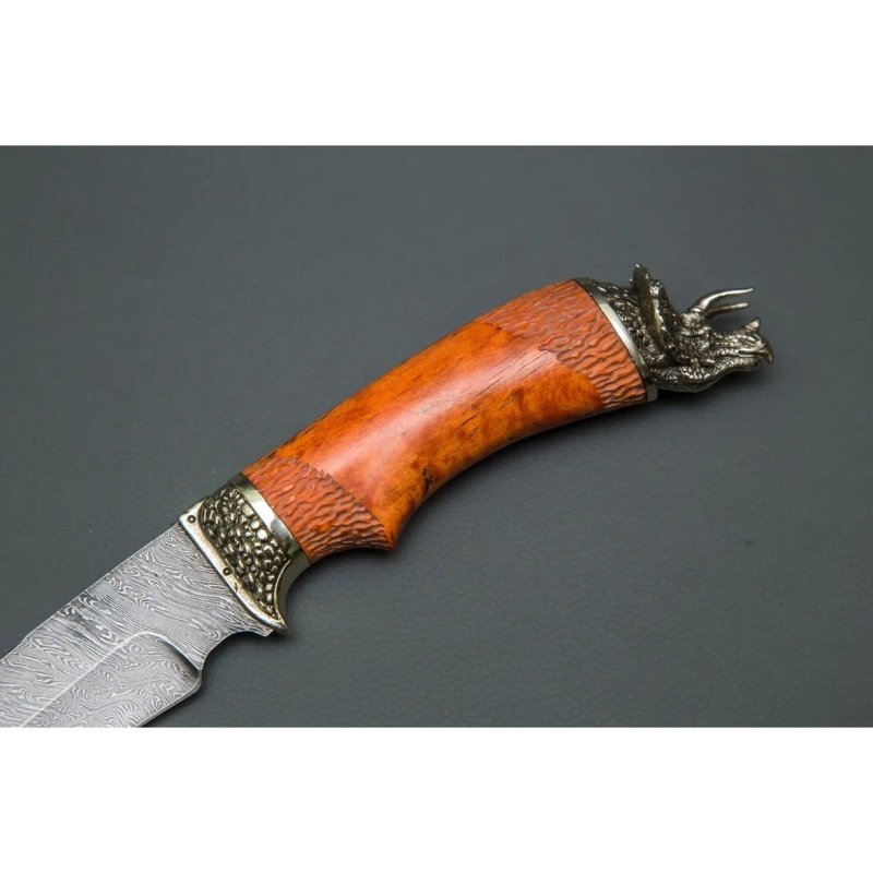 Нож Галеон из дамасской стали, рукоять карельская береза в интернет-магазине art-steel.ru, фото