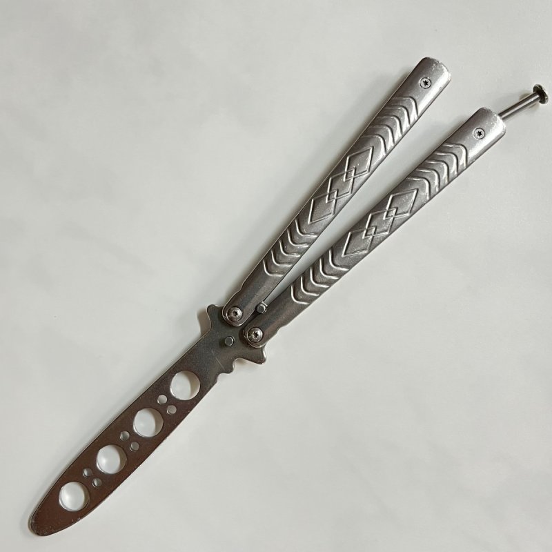 Нож бабочка тренировочный Серый Ромб в интернет-магазине art-steel.ru, фото