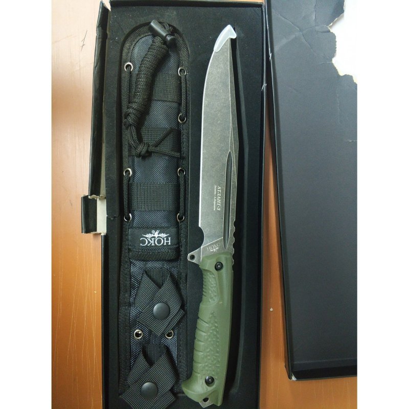 Охотничий нож Атлант-3, сталь AUS8, рукоять резина в интернет-магазине art-steel.ru, фото