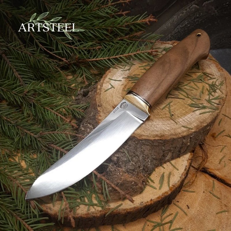 Нож Фидель из стали 95Х18, рукоять латунь, орех в интернет-магазине art-steel.ru, фото