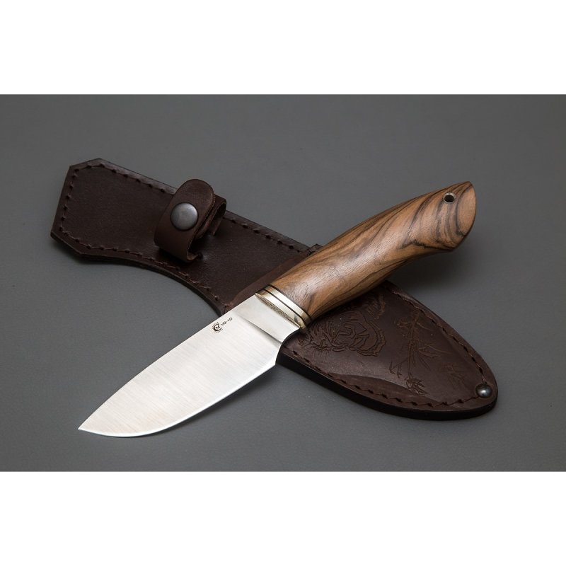 Нож Разделочный из стали VG-10, рукоять ореховый кап, литье мельхиор в интернет-магазине art-steel.ru, фото