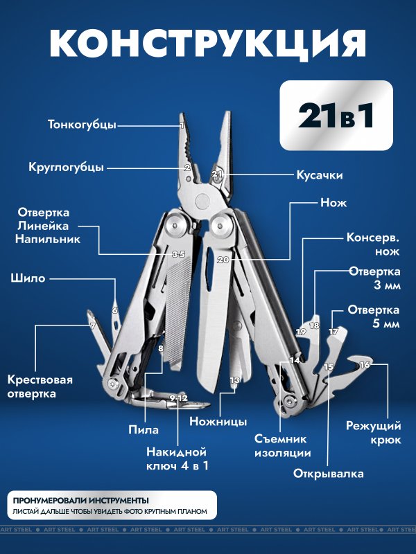 Мультитул DP701, сталь 440 в интернет-магазине art-steel.ru, фото