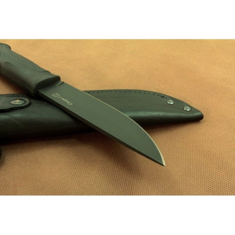 Нож Стерх-1 AUS-8 стоунвош черный эластрон в интернет-магазине art-steel.ru, фото