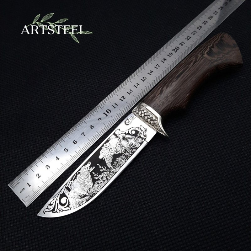 Нож Егерь из стали 95Х18, рукоять венге, литье мельхиор в интернет-магазине art-steel.ru, фото