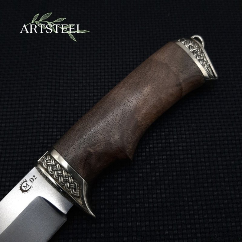 Нож Варяг из стали D2, рукоять ореховый кап в интернет-магазине art-steel.ru, фото