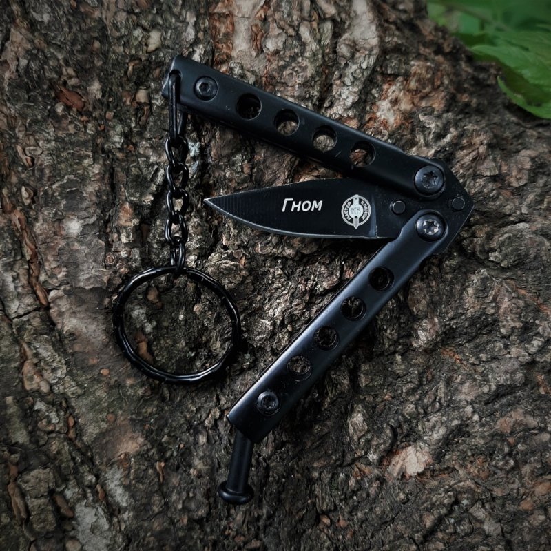 Нож бабочка Гном, сталь 420, рукоять сталь в интернет-магазине art-steel.ru, фото