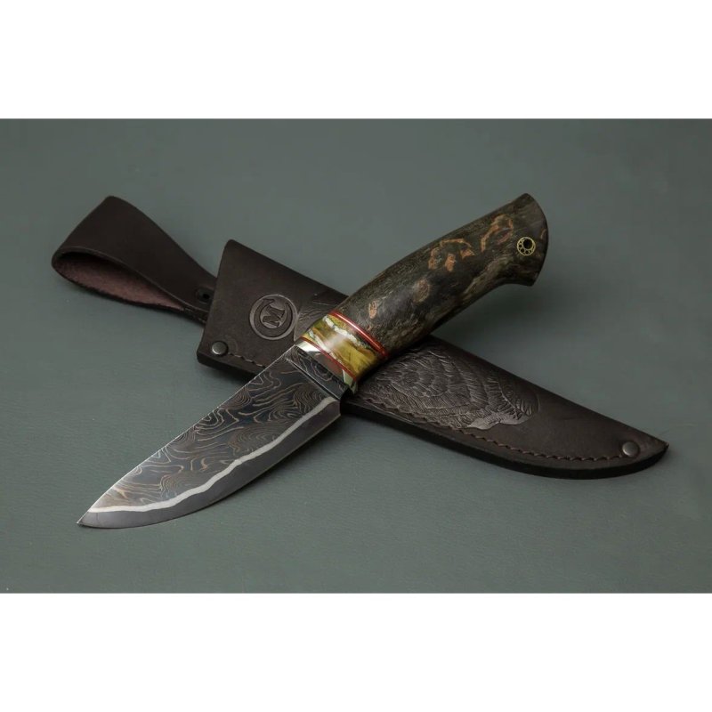 Нож Кайман из стали ламинированной стали, рукоять карельская береза в интернет-магазине art-steel.ru, фото