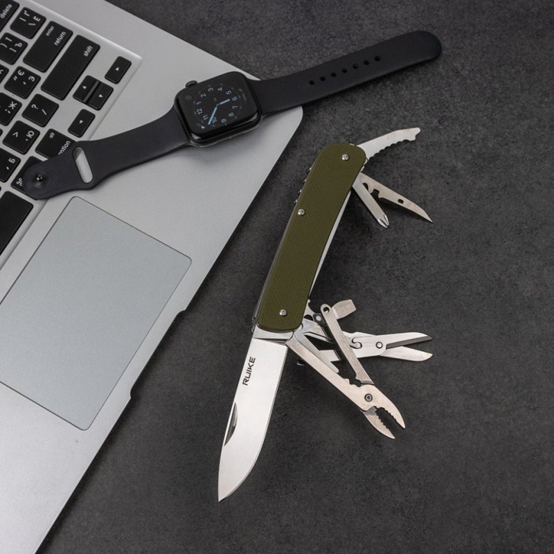 Многофункциональный нож Ruike, сталь Sandvik 12C27, рукоять G10 в интернет-магазине art-steel.ru, фото