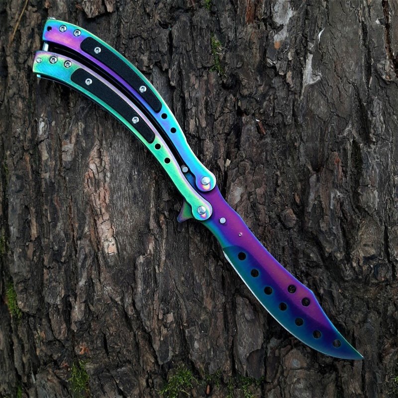 Нож бабочка сувенирный Viking Nordway, сталь 420, рукоять сталь, пластик в интернет-магазине art-steel.ru, фото